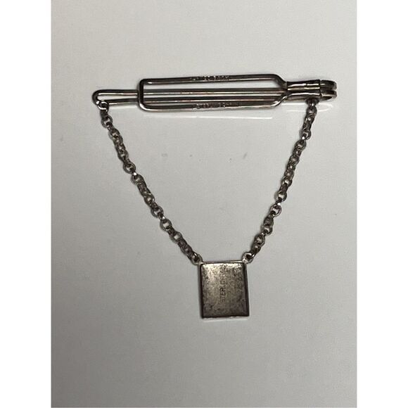 Vintage Engraved Sterling Silver Cuff Links & Tie Bar Hallmarked - Picture 9 of 12